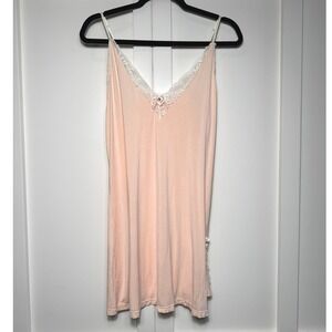 Ekouaer Women Peach Lace Trim Chemise Nightgown XXL Plus Size Sleepwear Slip